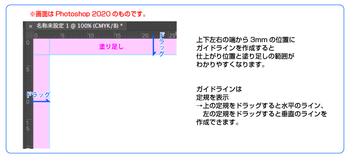 Photoshop2020でのガイドの作成