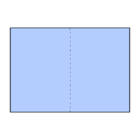 4つ折りは用紙の長辺を半分に折り、さらに半分に折ります